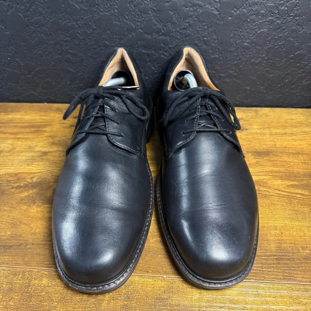 ECCO Helsinki Black Leather Plain Toe‎ Oxford Shoes Mens EU 41 US 7-7.5